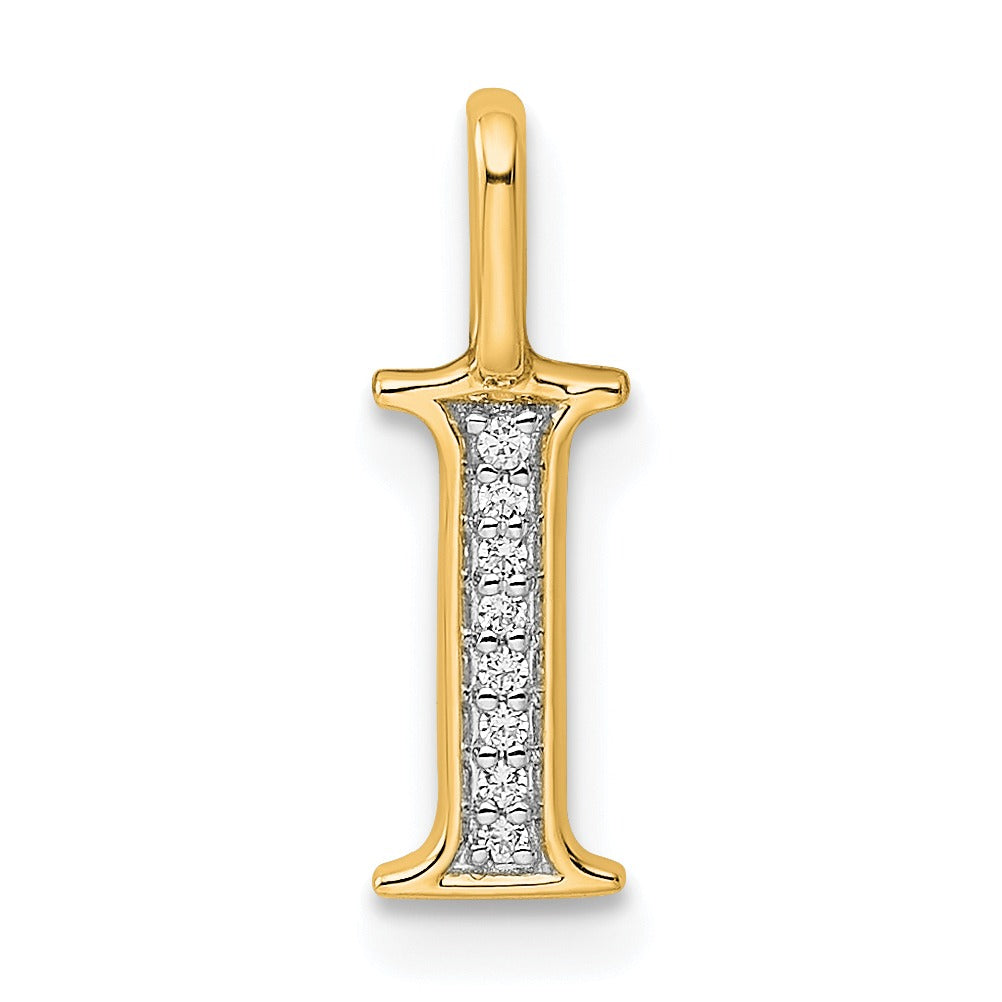 Natural Diamond Initial Letter 14k Gold Pendant Fine Color Jewels