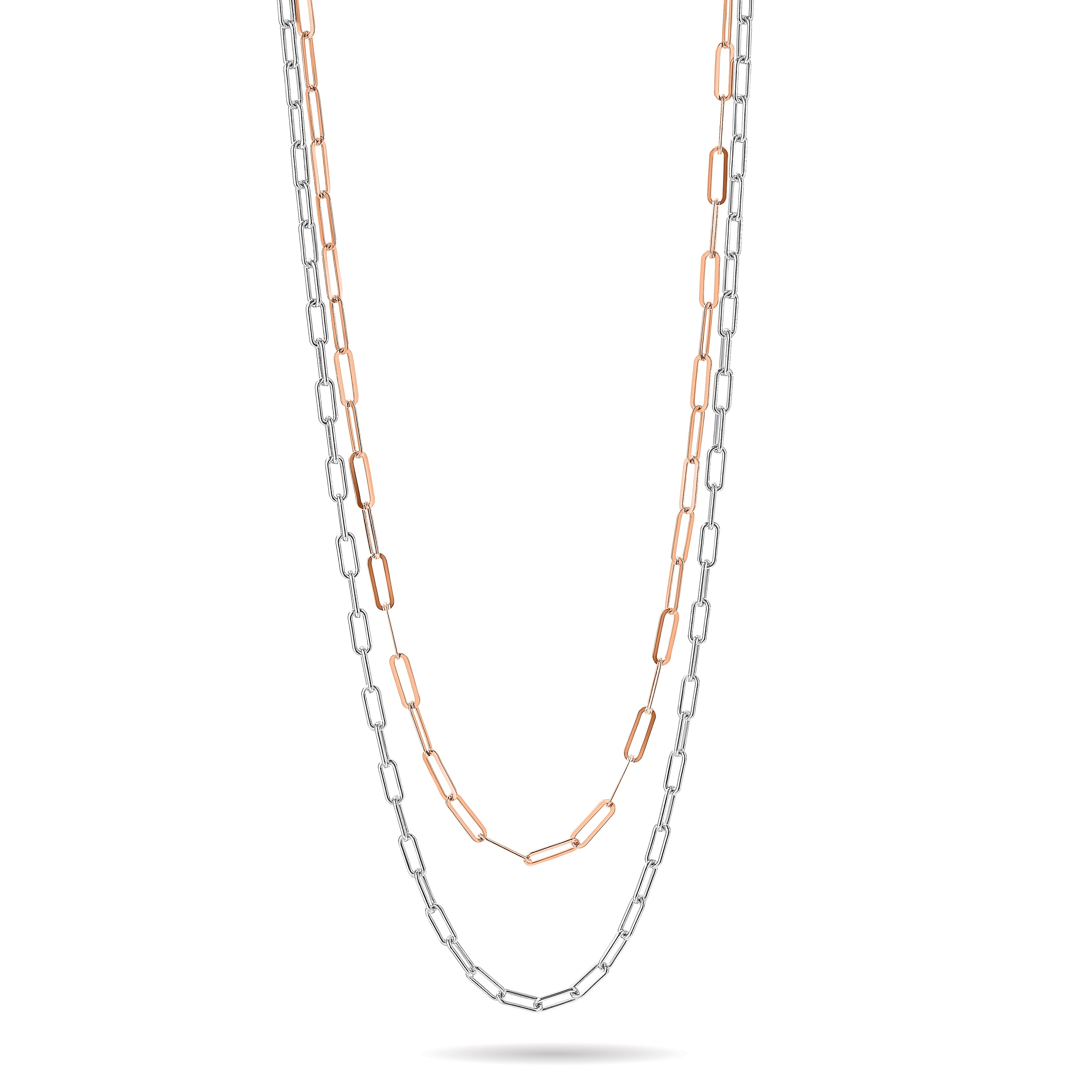 Silver Two Tone 2-strand Bolo Adjustable Link Bracelet