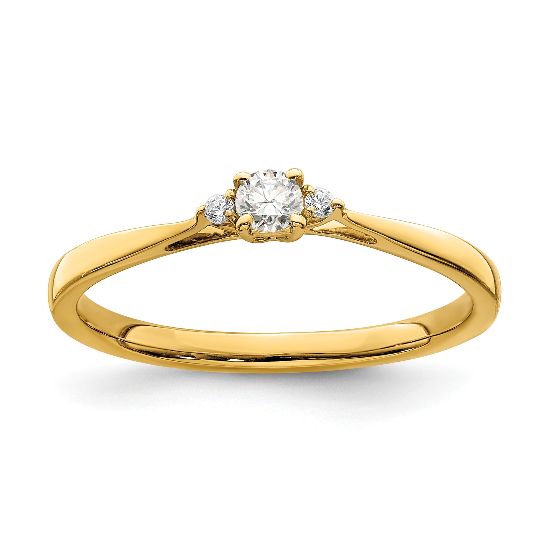 14k Gold Lab Grown Diamond Petite Engagement Ring 1/8 carat