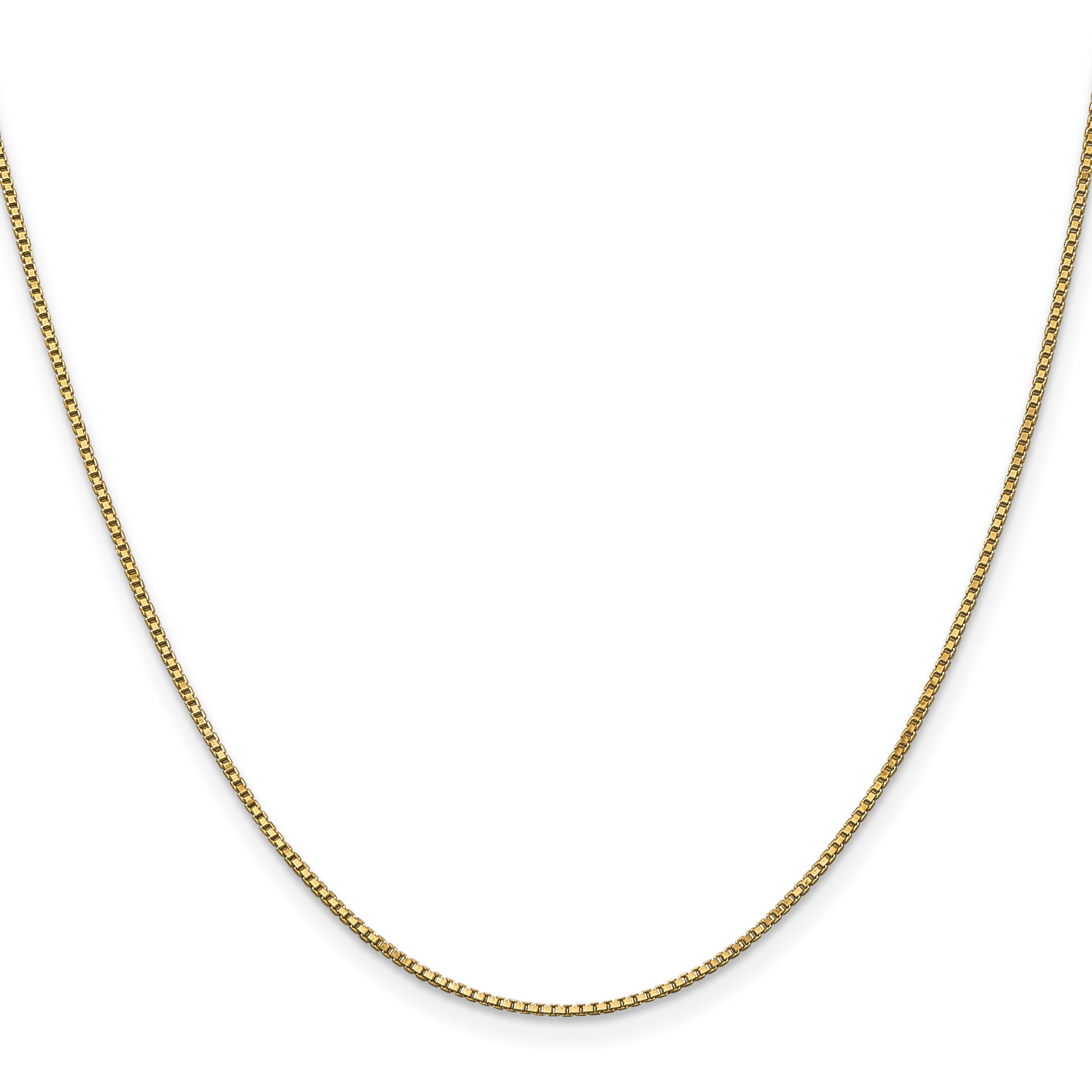 1 mm Solid Gold Box Chain 18 inch