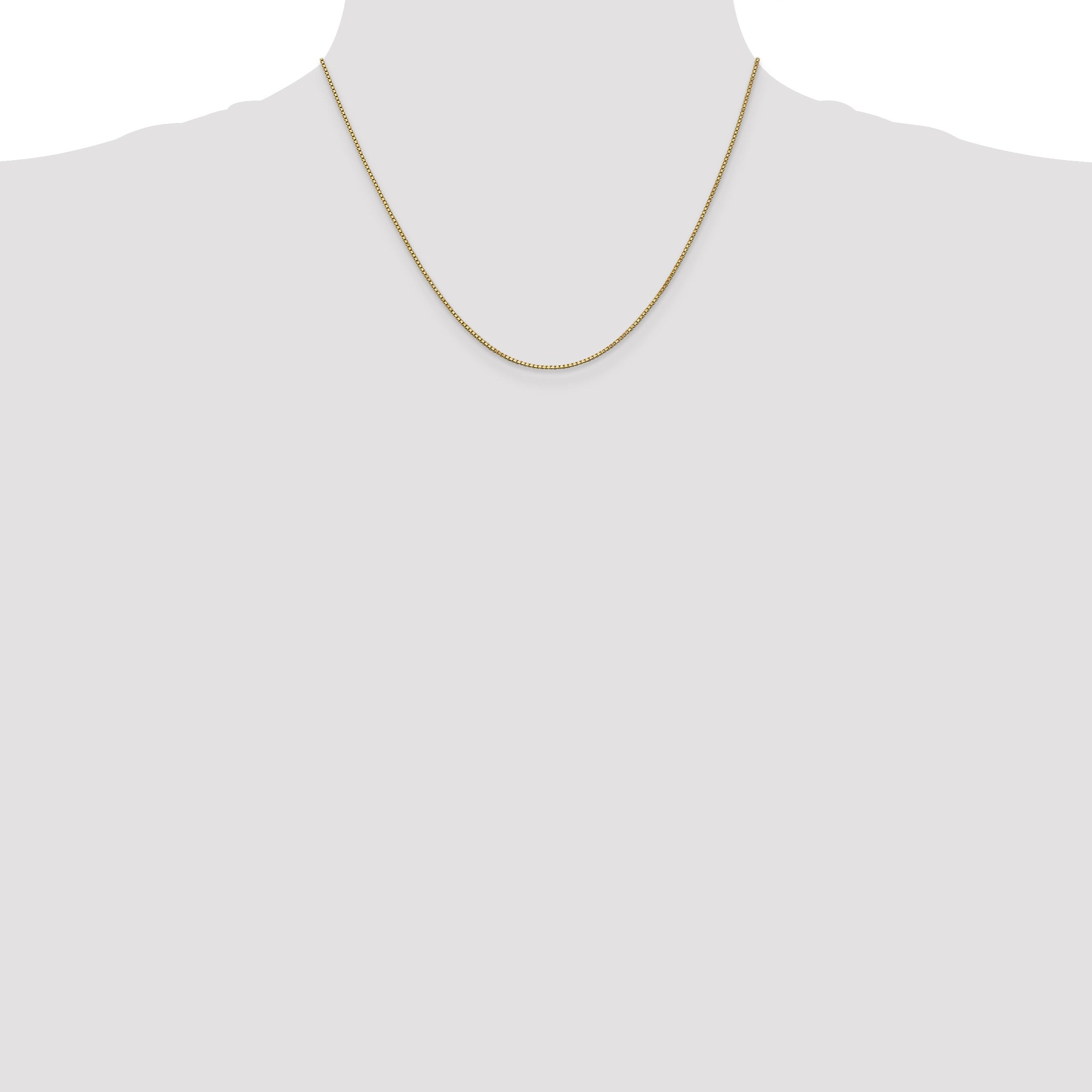 1 mm Solid Gold Box Chain 18 inch