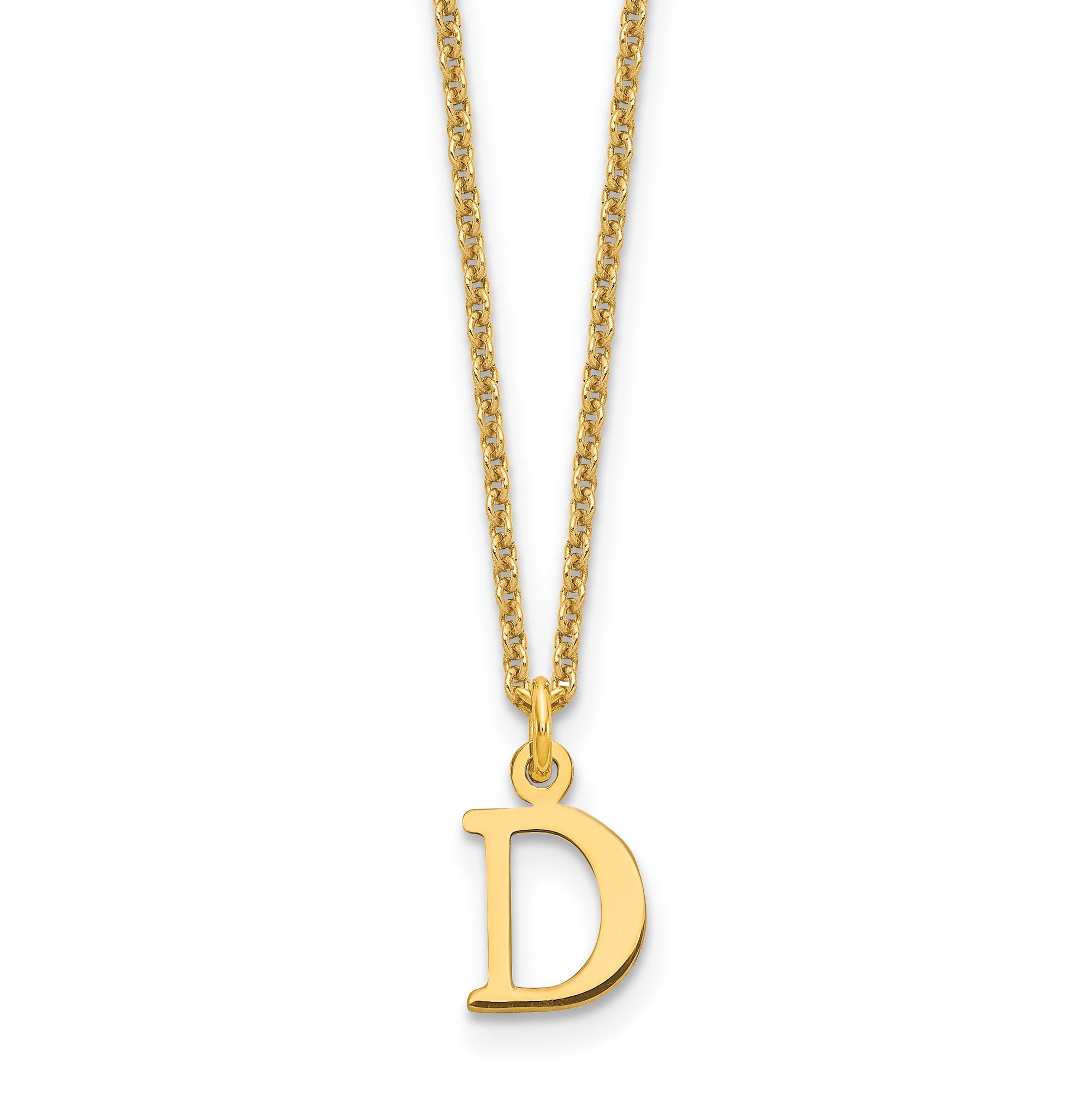 10K God Letters Initial Necklaces