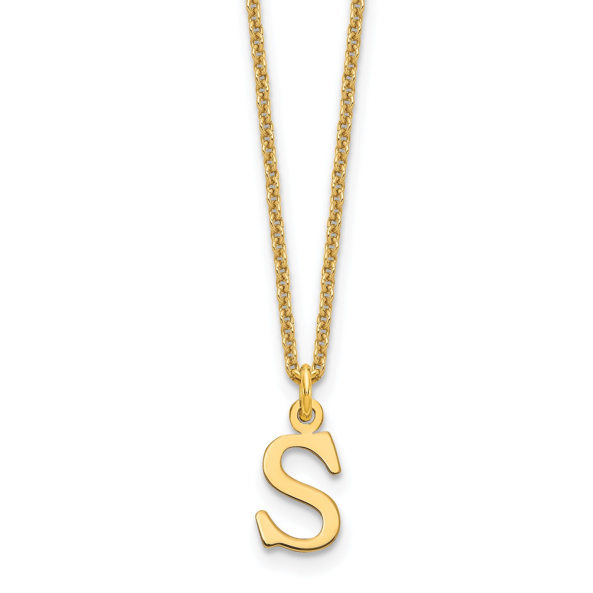 10K God Letters Initial Necklaces