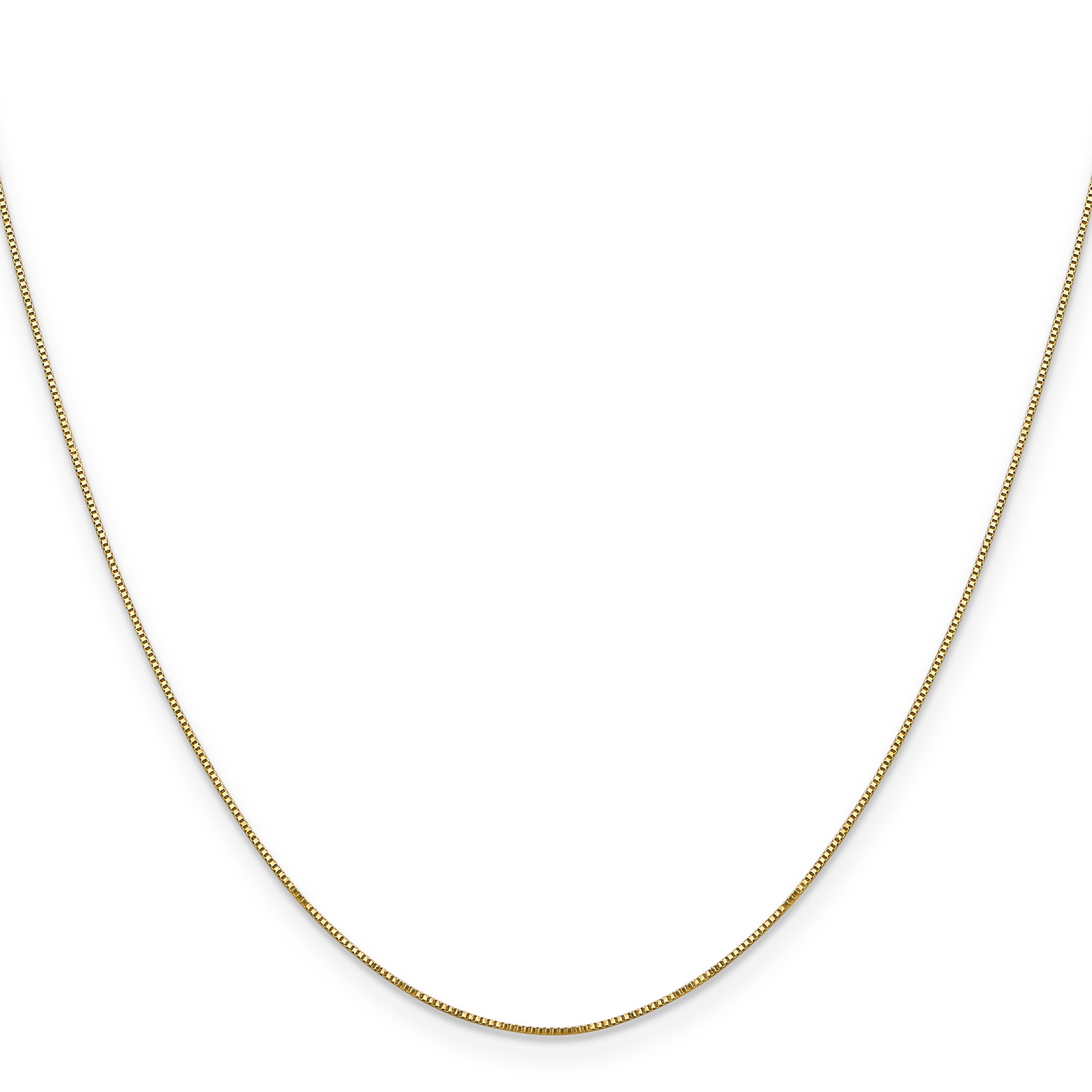 0.5 mm 14k Solid Gold Box Link Chain For Women