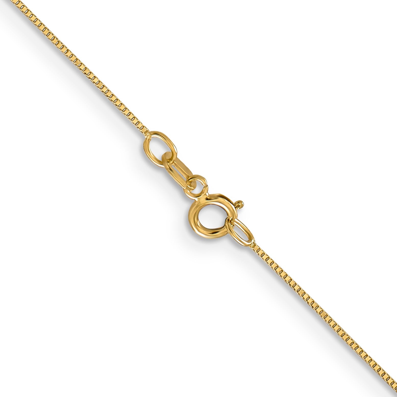 0.5 mm 14k Solid Gold Box Link Chain For Women