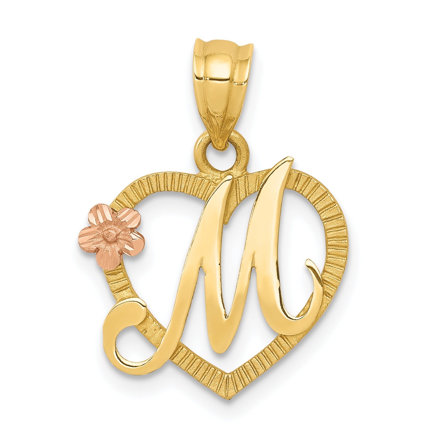 14k Gold Heart Initial Pendants Fine Color Jewels