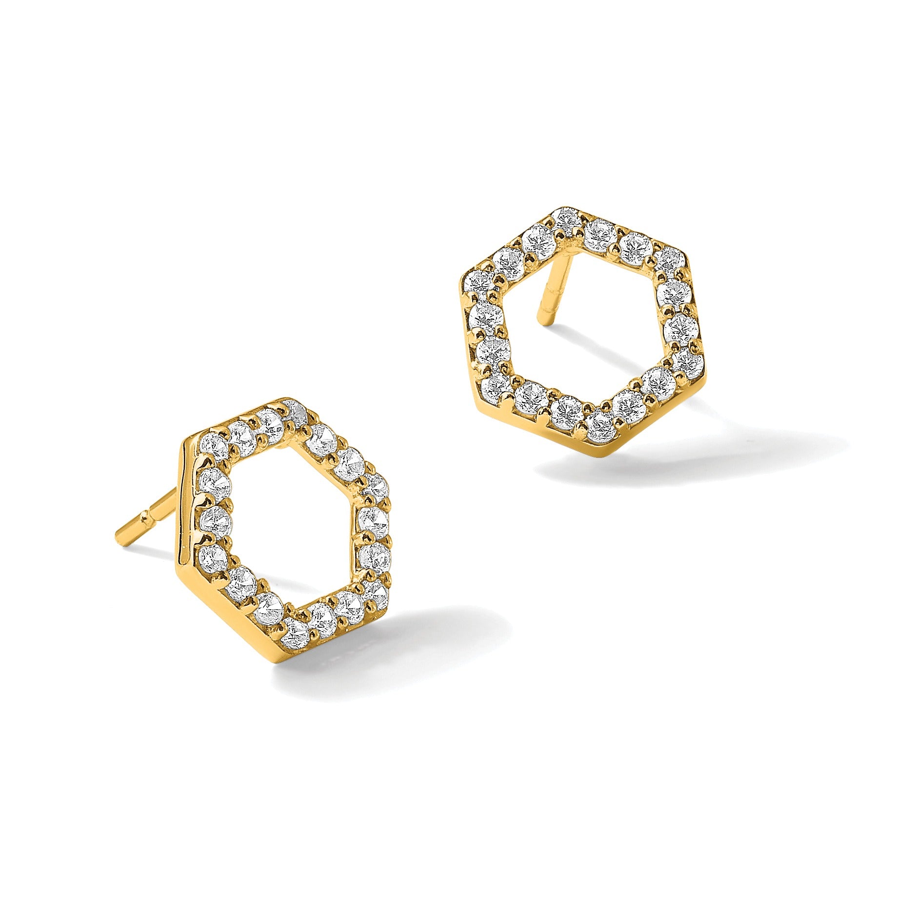 Lab Grown Diamond Hexagon Studs Earrings