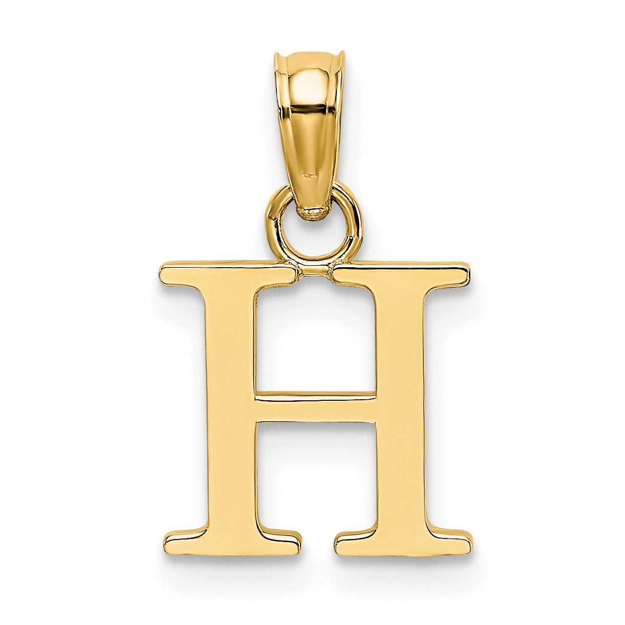 14k Gold Block Initial Letter Pendants Fine Color Jewels