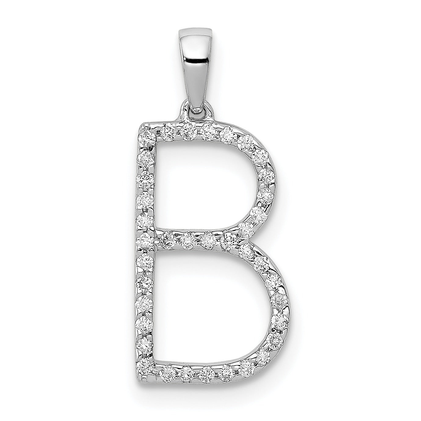 14k Gold Diamond Initial Pendant