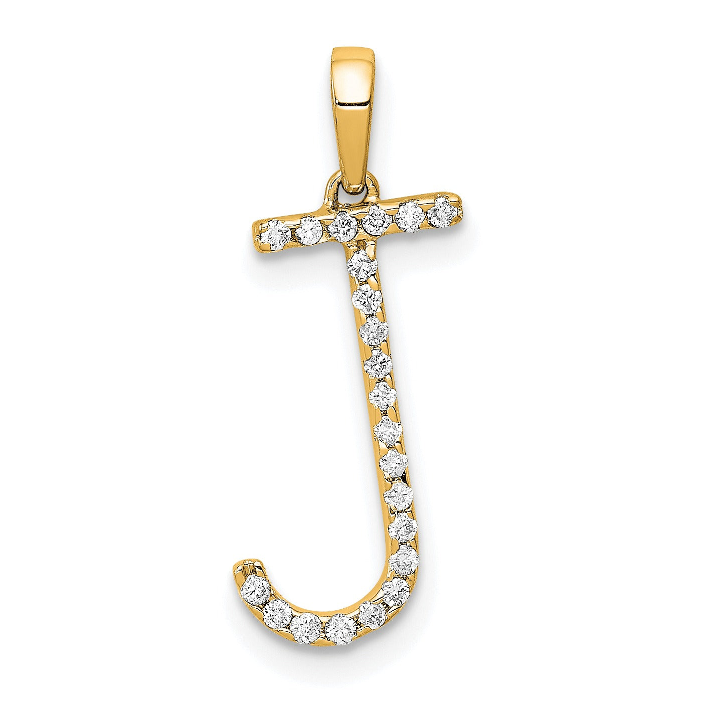 14k Gold Diamond Initial Pendant
