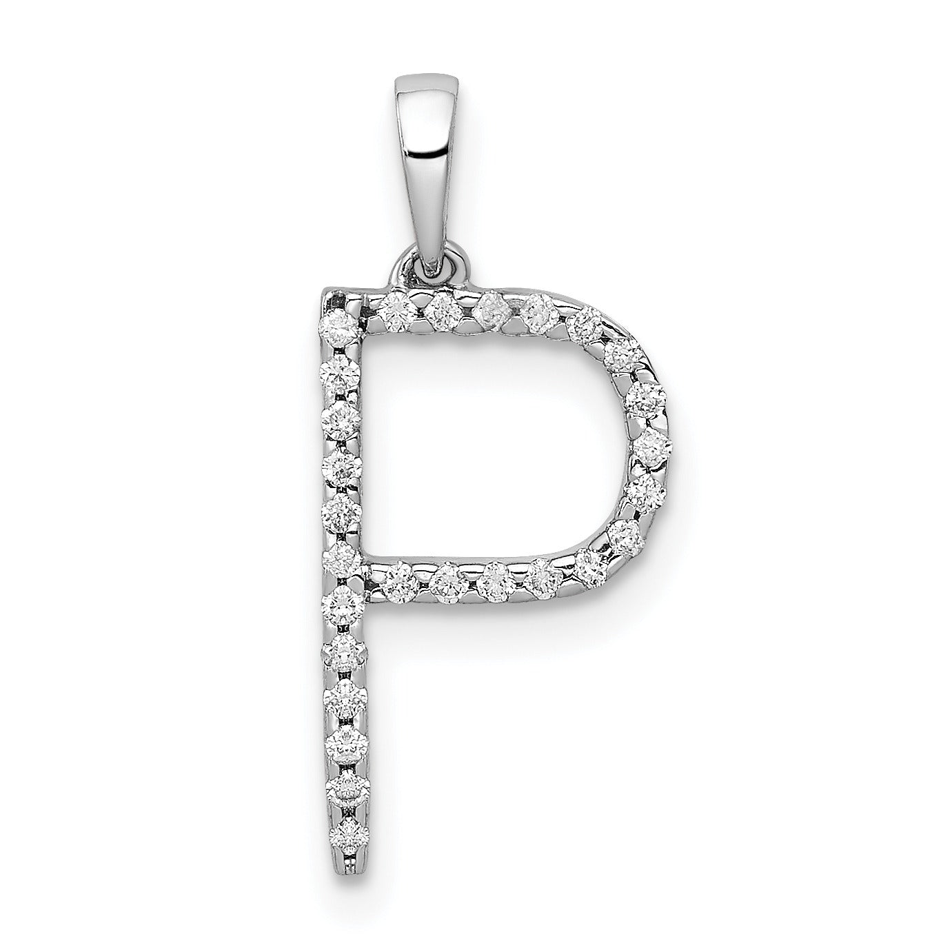 14k Gold Diamond Initial Pendant