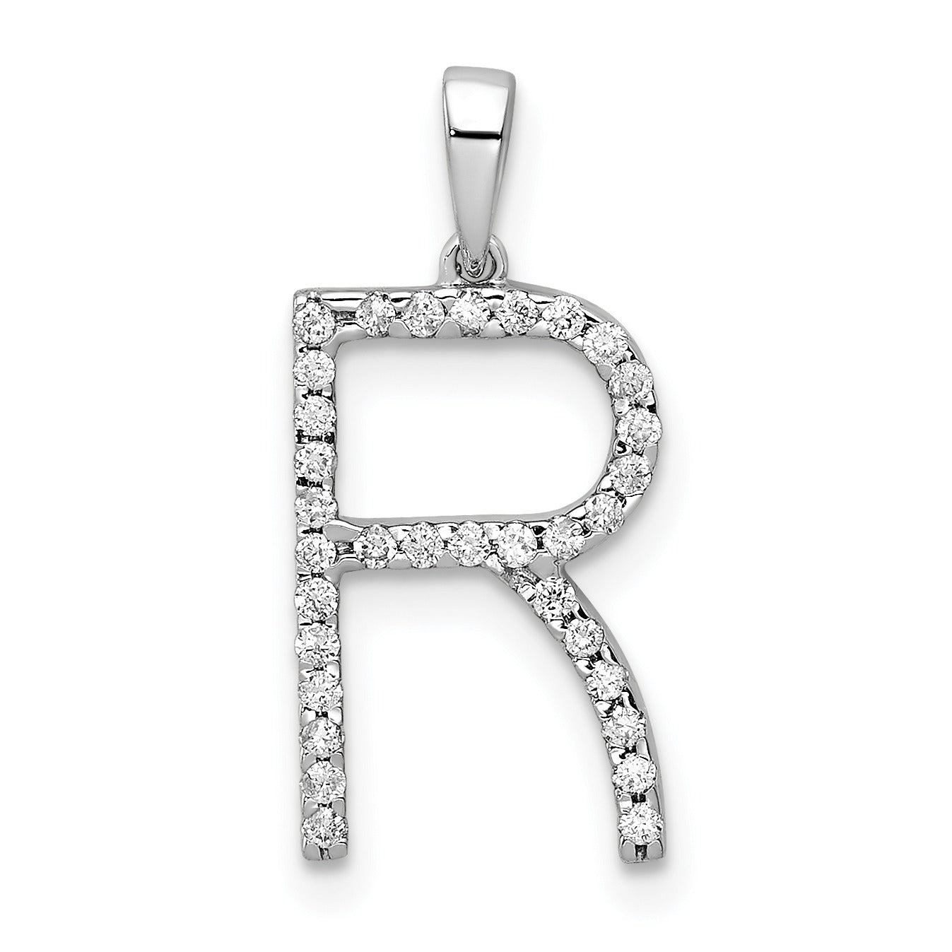 14k Gold Diamond Initial Pendant