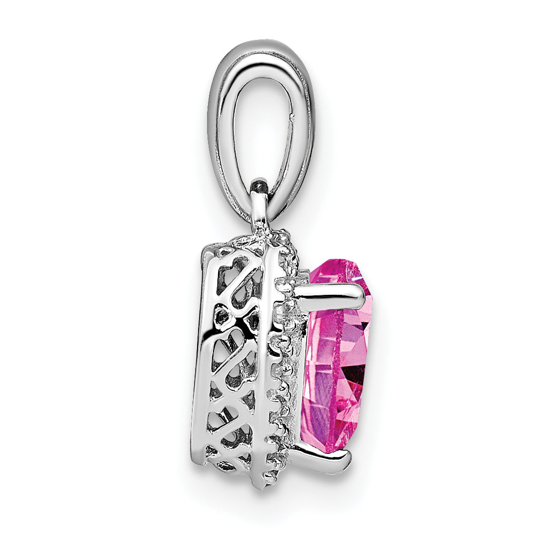 Heart Gemstone and Diamond Halo Pendant Fine Color Jewels