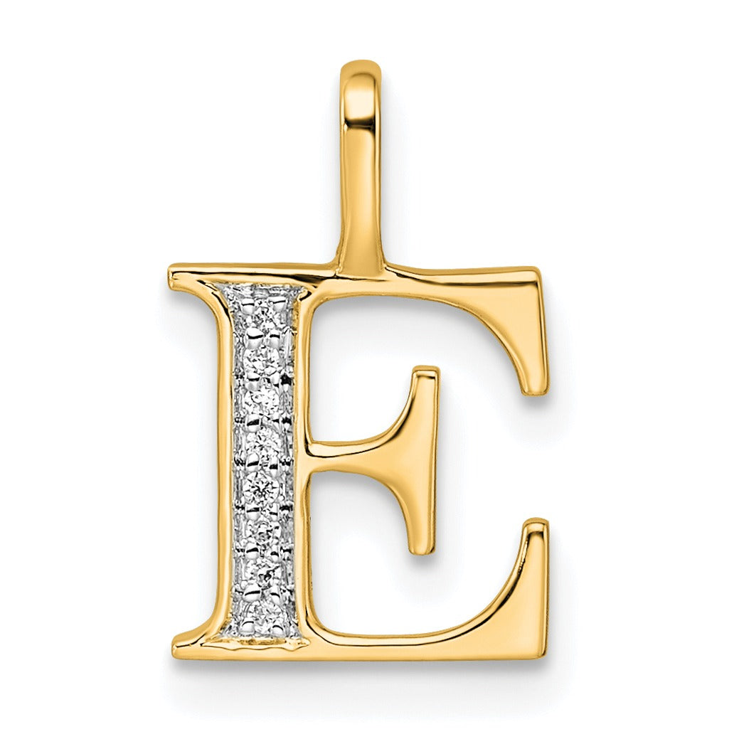 Natural Diamond Initial Letter 14k Gold Pendant Fine Color Jewels