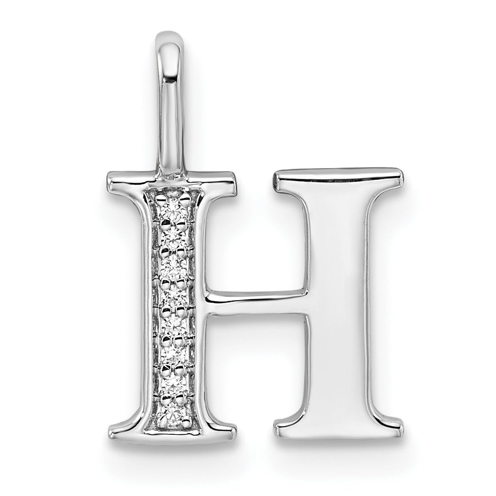 Natural Diamond Initial Letter 14k Gold Pendant Fine Color Jewels