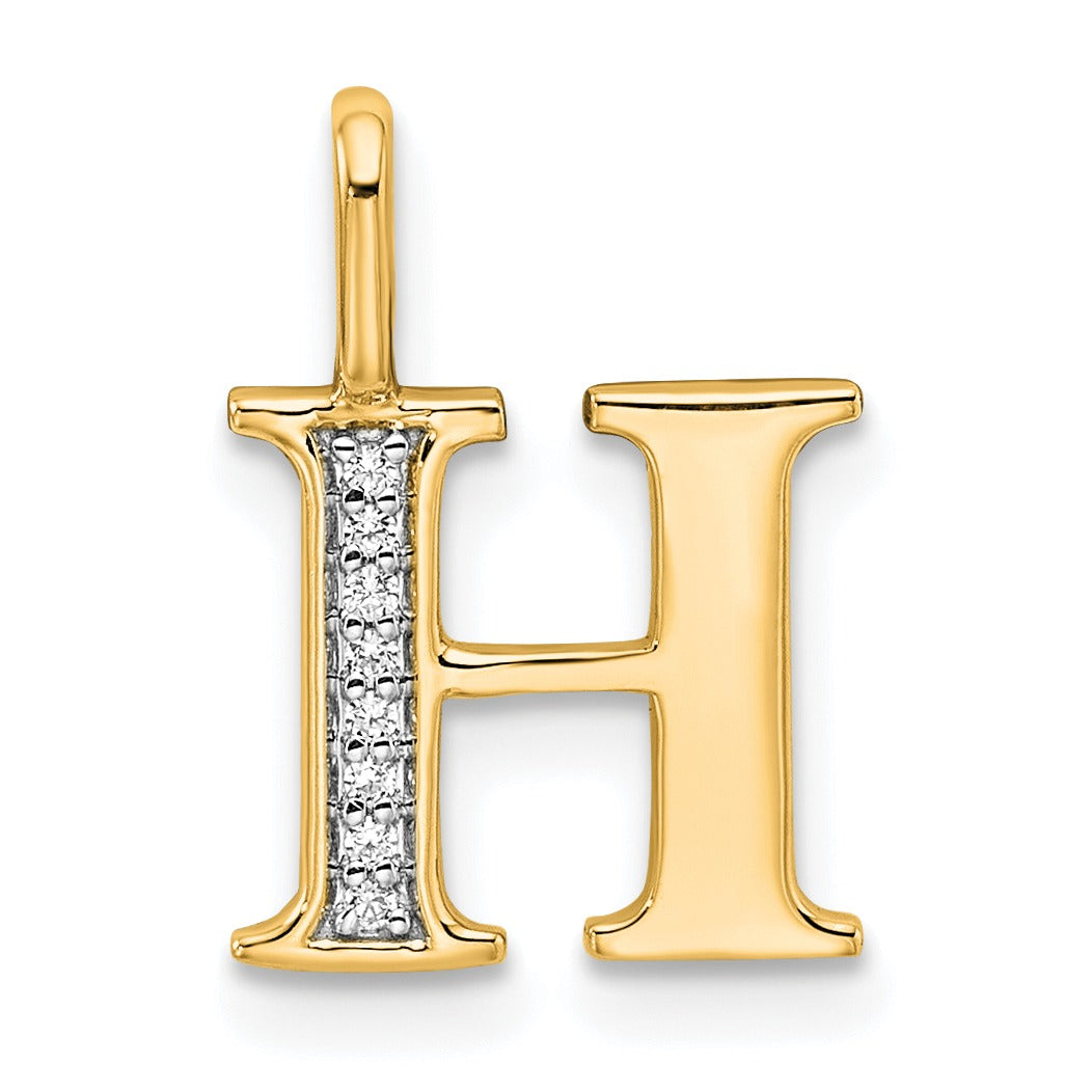 Natural Diamond Initial Letter 14k Gold Pendant Fine Color Jewels