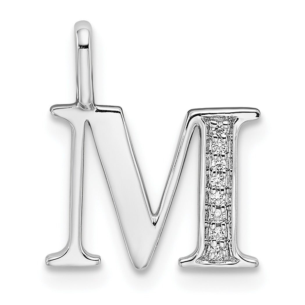Natural Diamond Initial Letter 14k Gold Pendant Fine Color Jewels