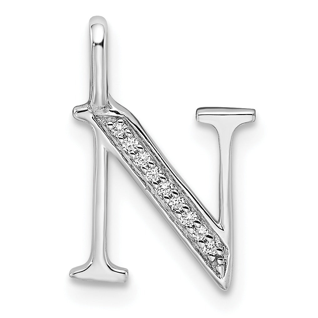 Natural Diamond Initial Letter 14k Gold Pendant Fine Color Jewels