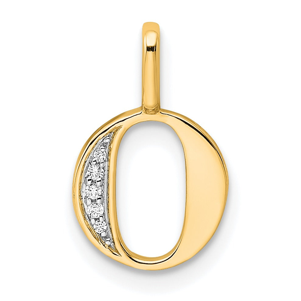 Natural Diamond Initial Letter 14k Gold Pendant Fine Color Jewels