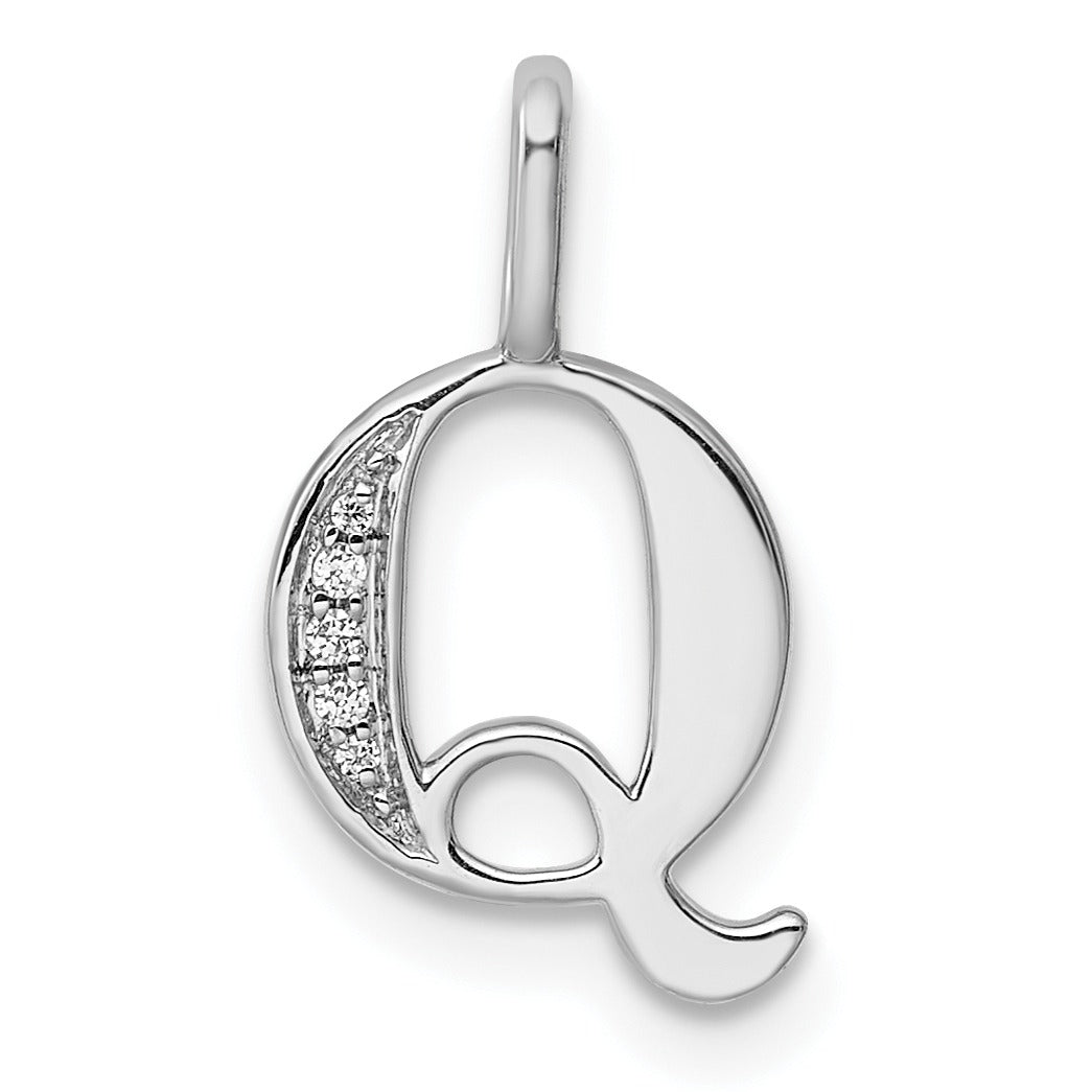 Natural Diamond Initial Letter 14k Gold Pendant Fine Color Jewels