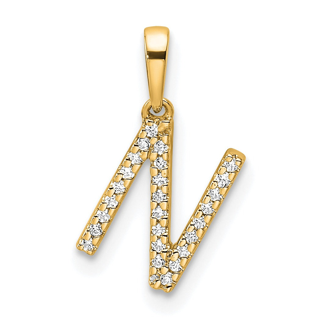 Diamond Initials 14k Gold Pendants