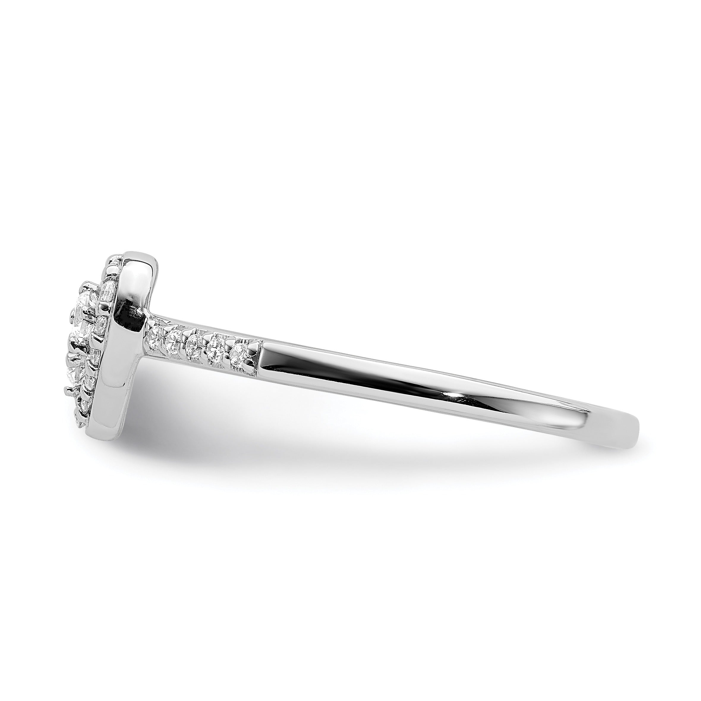 10k White Gold Lab Grown Diamond Cluster Engagement Ring 0.26 ct Fine Color Jewels