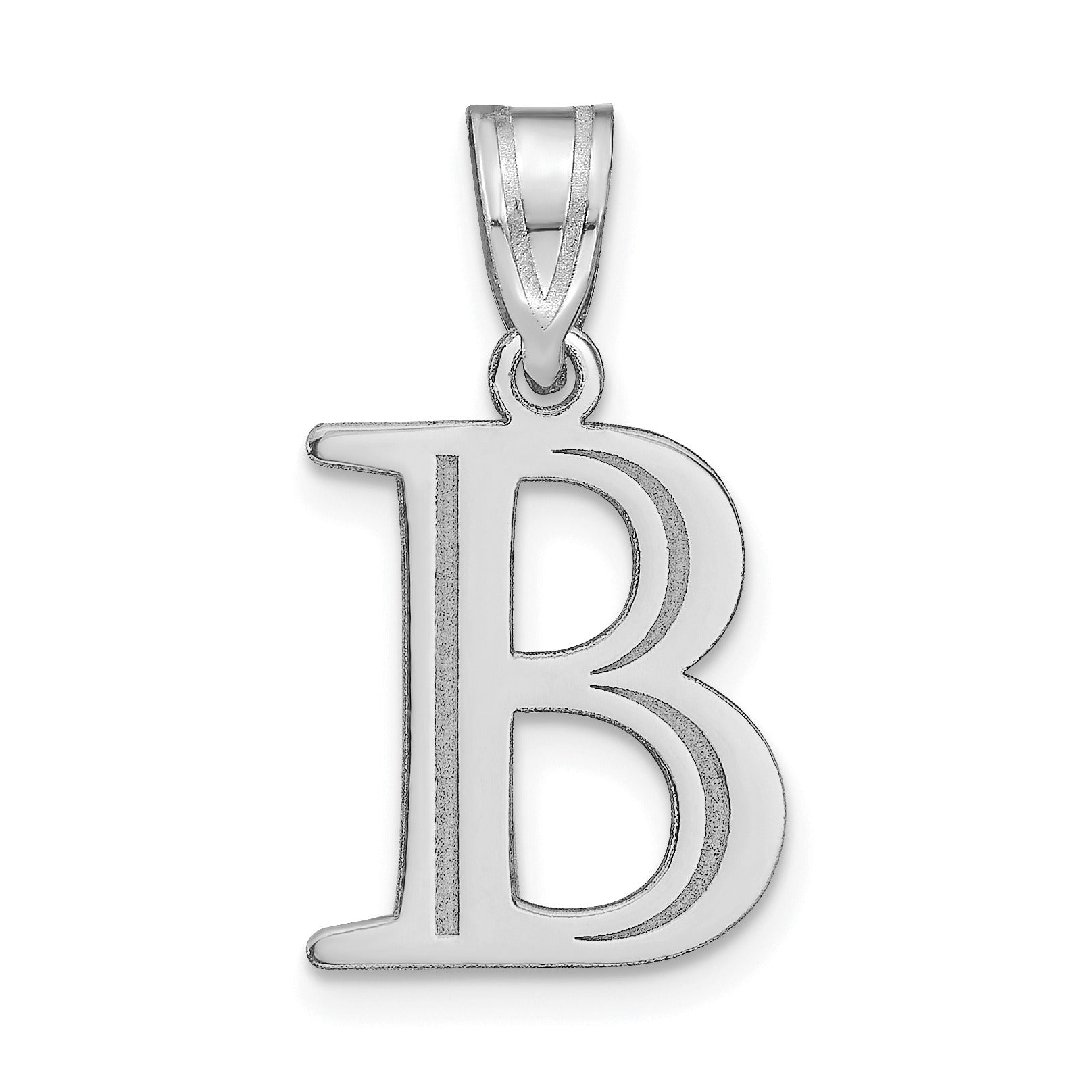 14K Gold Etched Initial Pendants