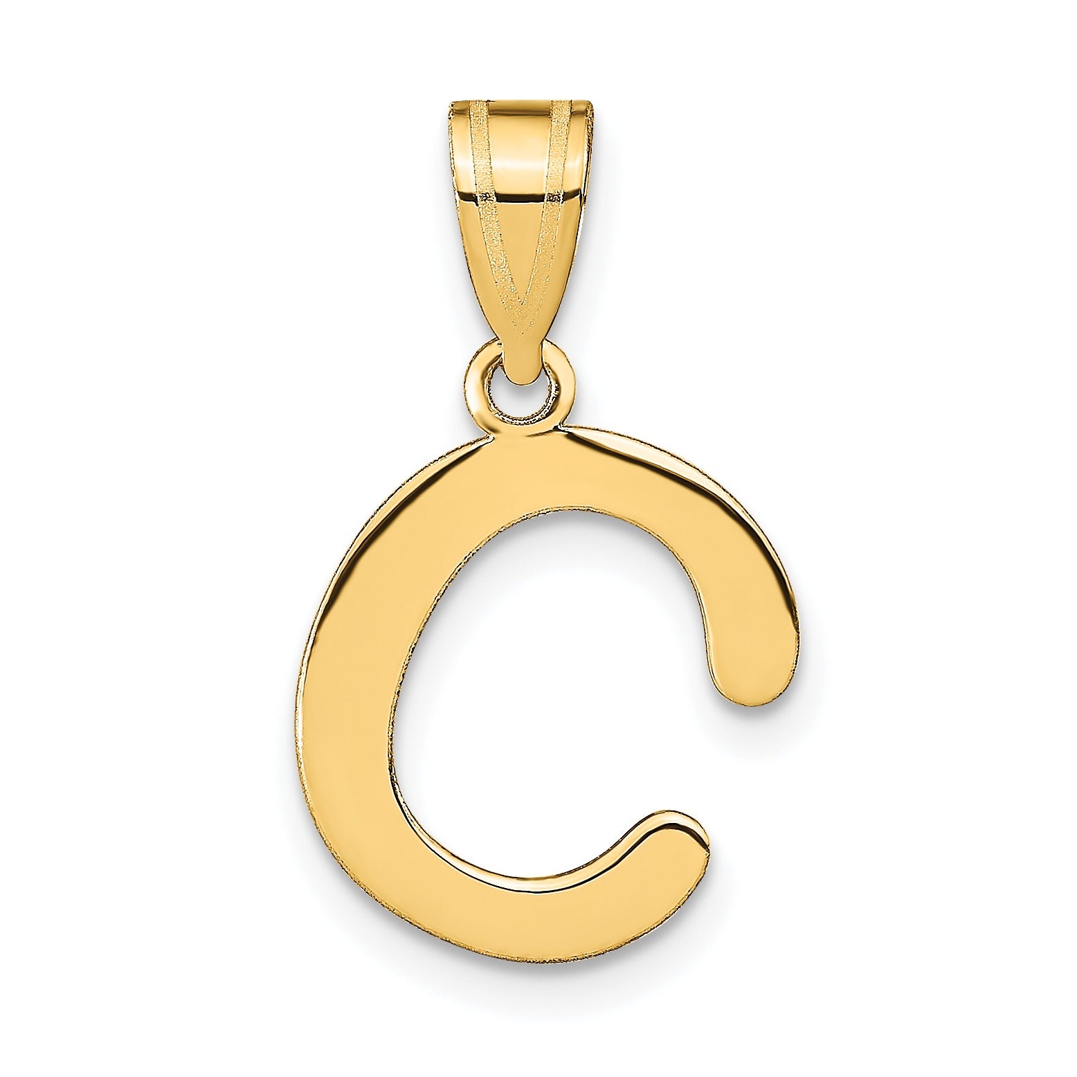14K Gold Bubble Letter Initial Pendant Fine Color Jewels