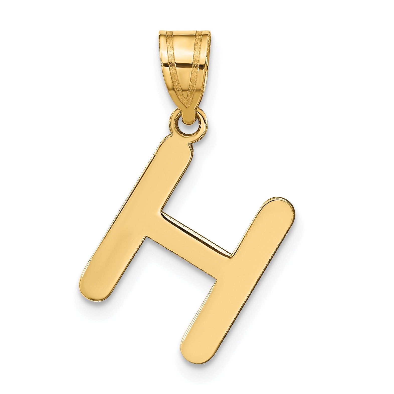 14K Gold Bubble Letter Initial Pendant Fine Color Jewels