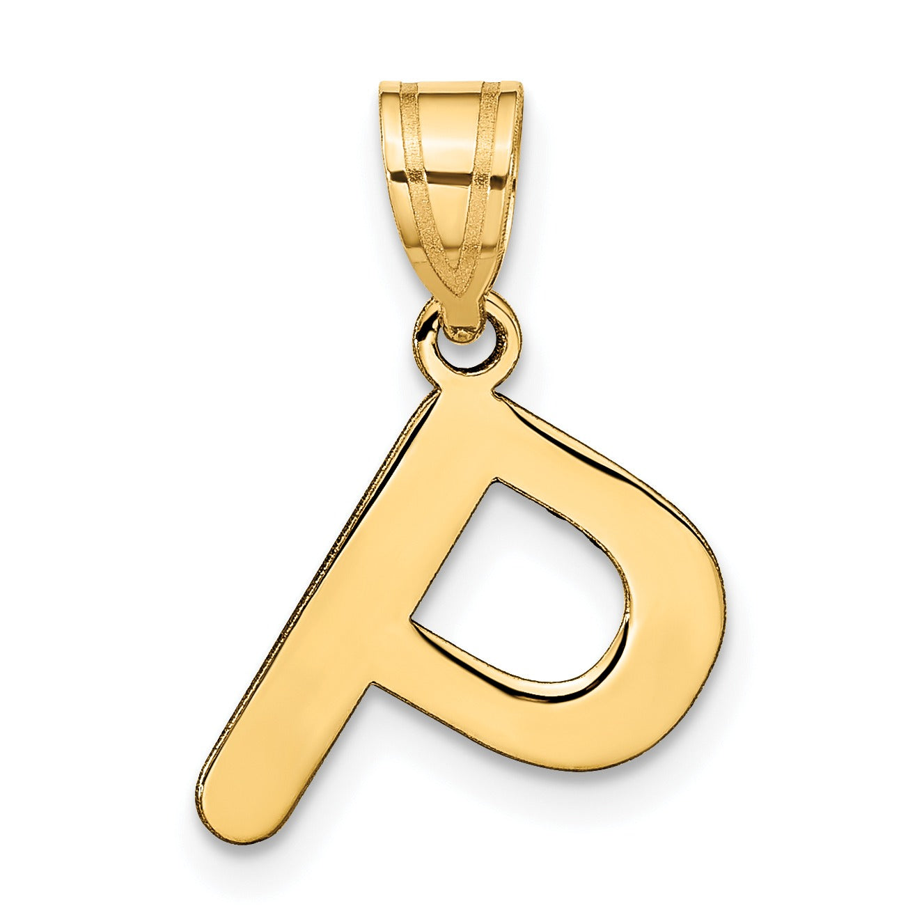14K Gold Bubble Letter Initial Pendant Fine Color Jewels