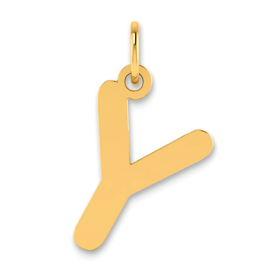 14K Gold Bubble Letter Initial Pendant Fine Color Jewels