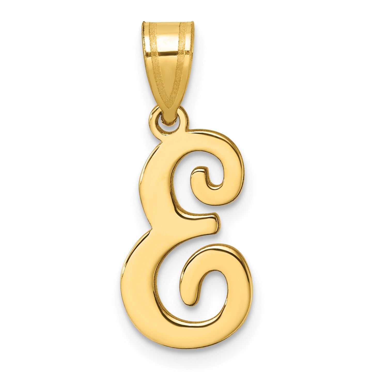 14k Gold Script Initial Charm Pendant