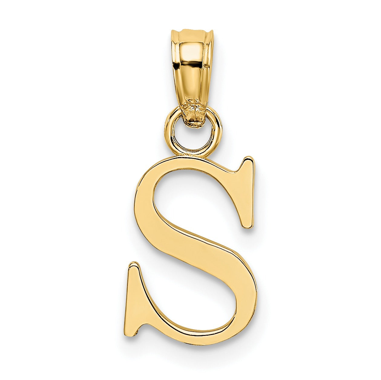 14k Gold Block Initial Letter Pendants Fine Color Jewels