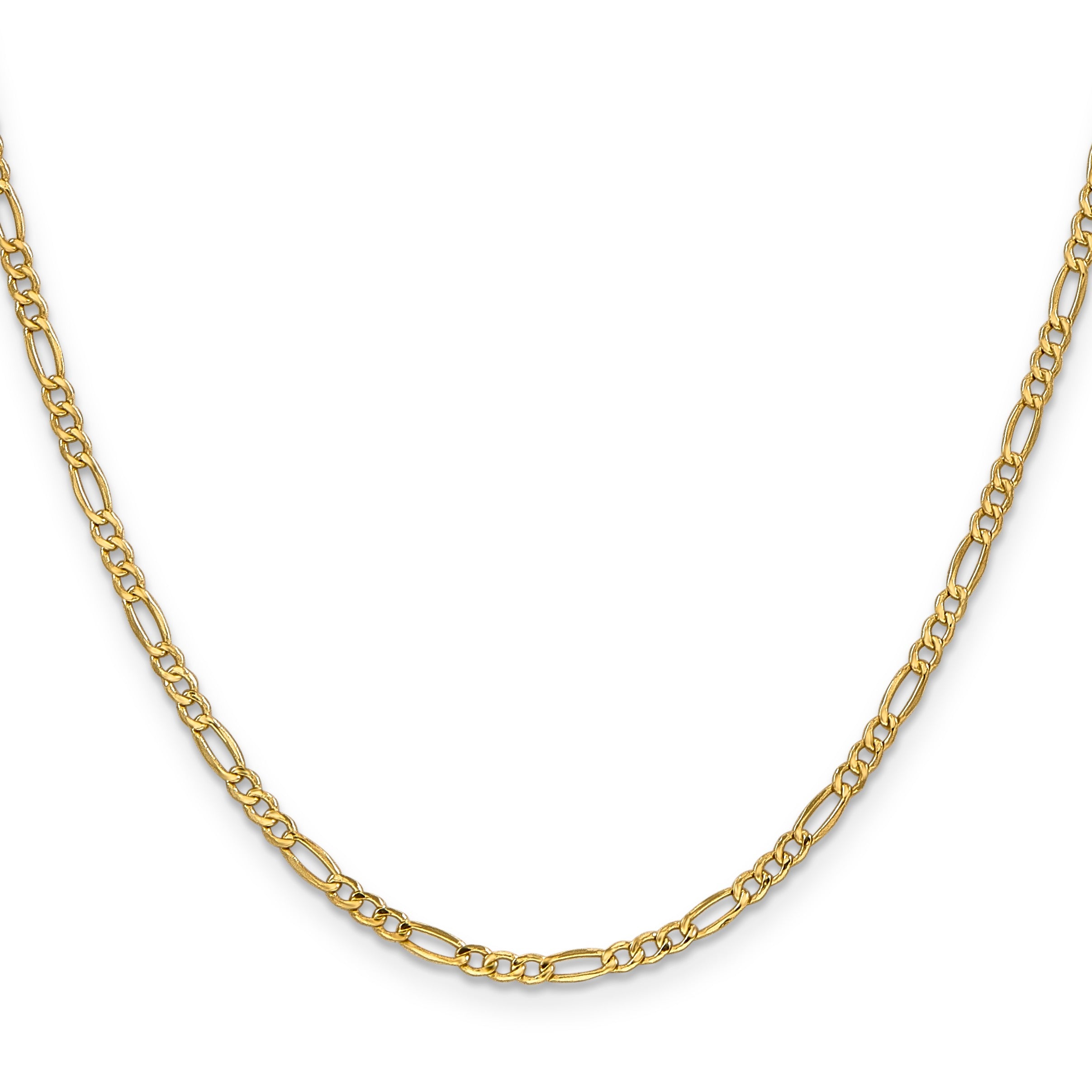 10k Semi-Solid Figaro Chain Necklace 18 inch