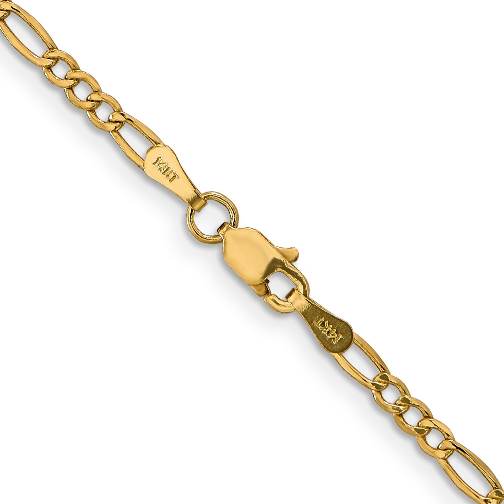 10k Semi-Solid Figaro Chain Necklace 18 inch