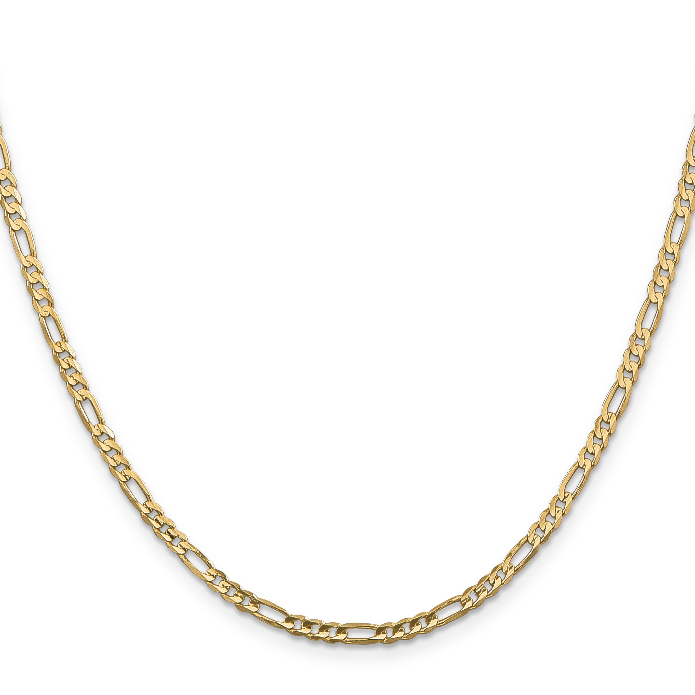 10k Gold Concave Figaro 22 inch Unisex Chain Necklace