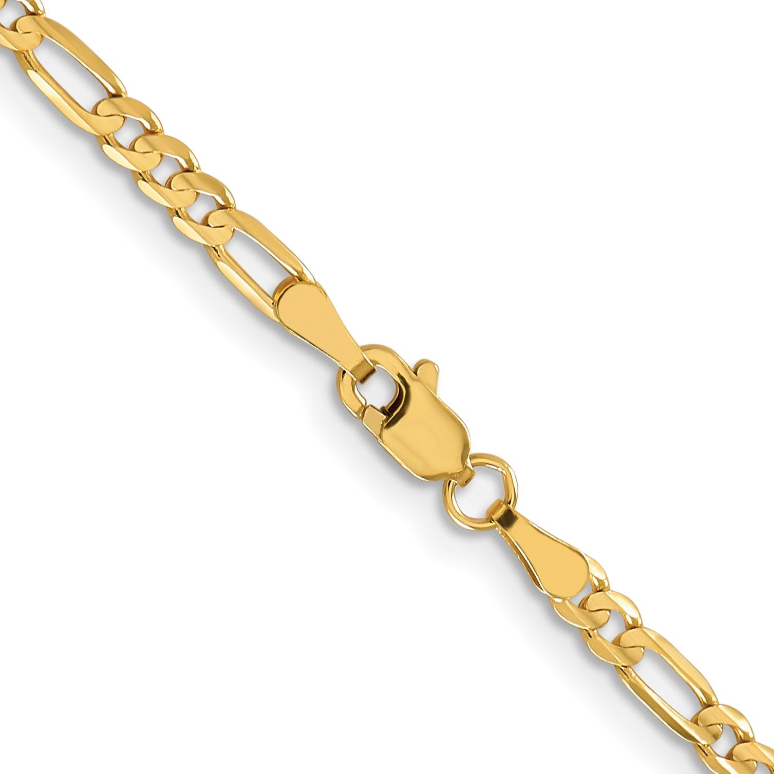 10k Gold Concave Figaro 22 inch Unisex Chain Necklace