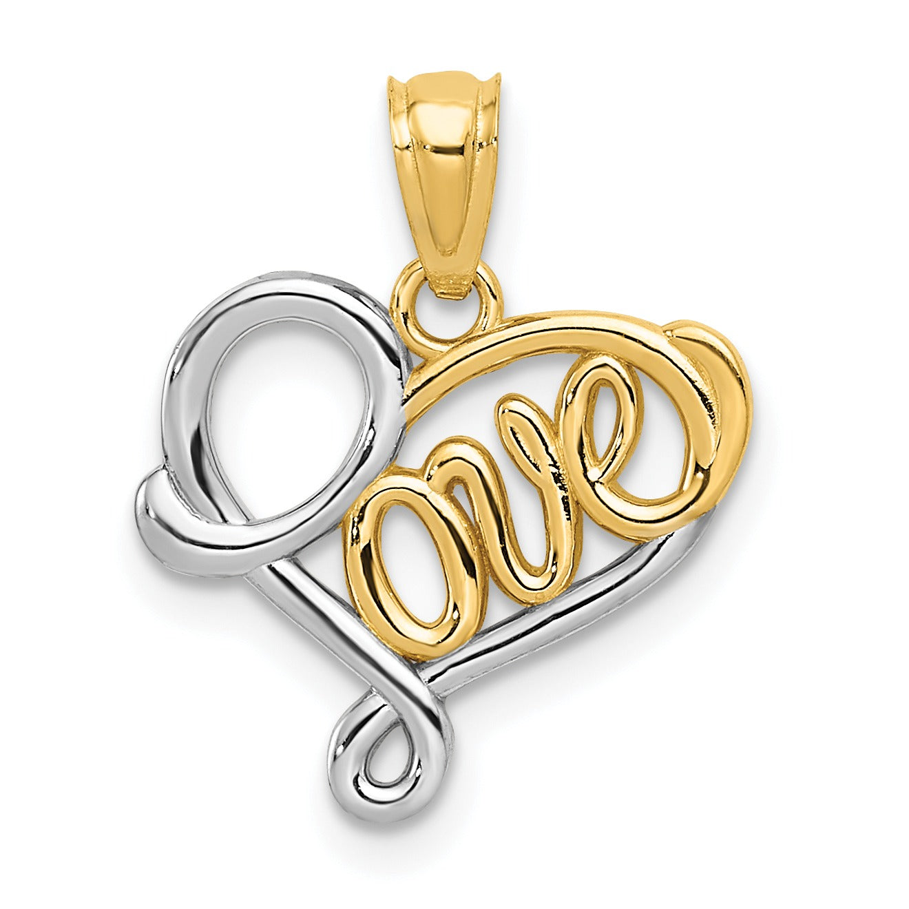 14k Gold LOVE Heart Pendant