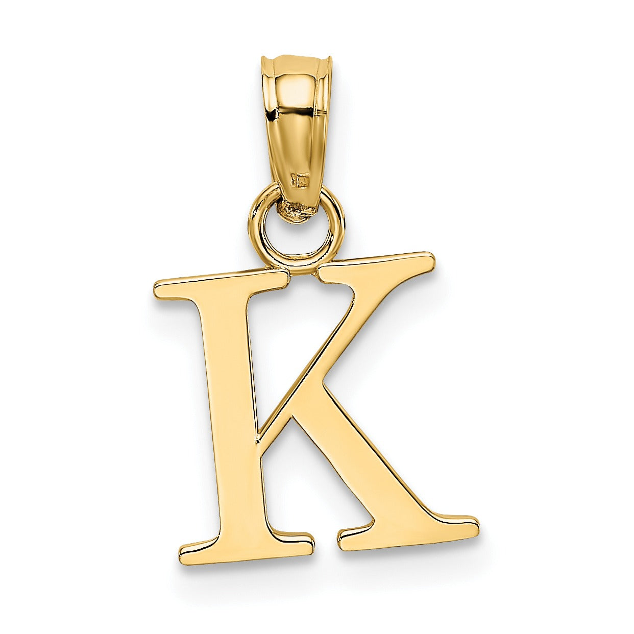 14k Gold Block Initial Letter Pendants Fine Color Jewels