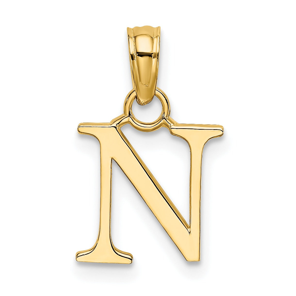 14k Gold Block Initial Letter Pendants Fine Color Jewels