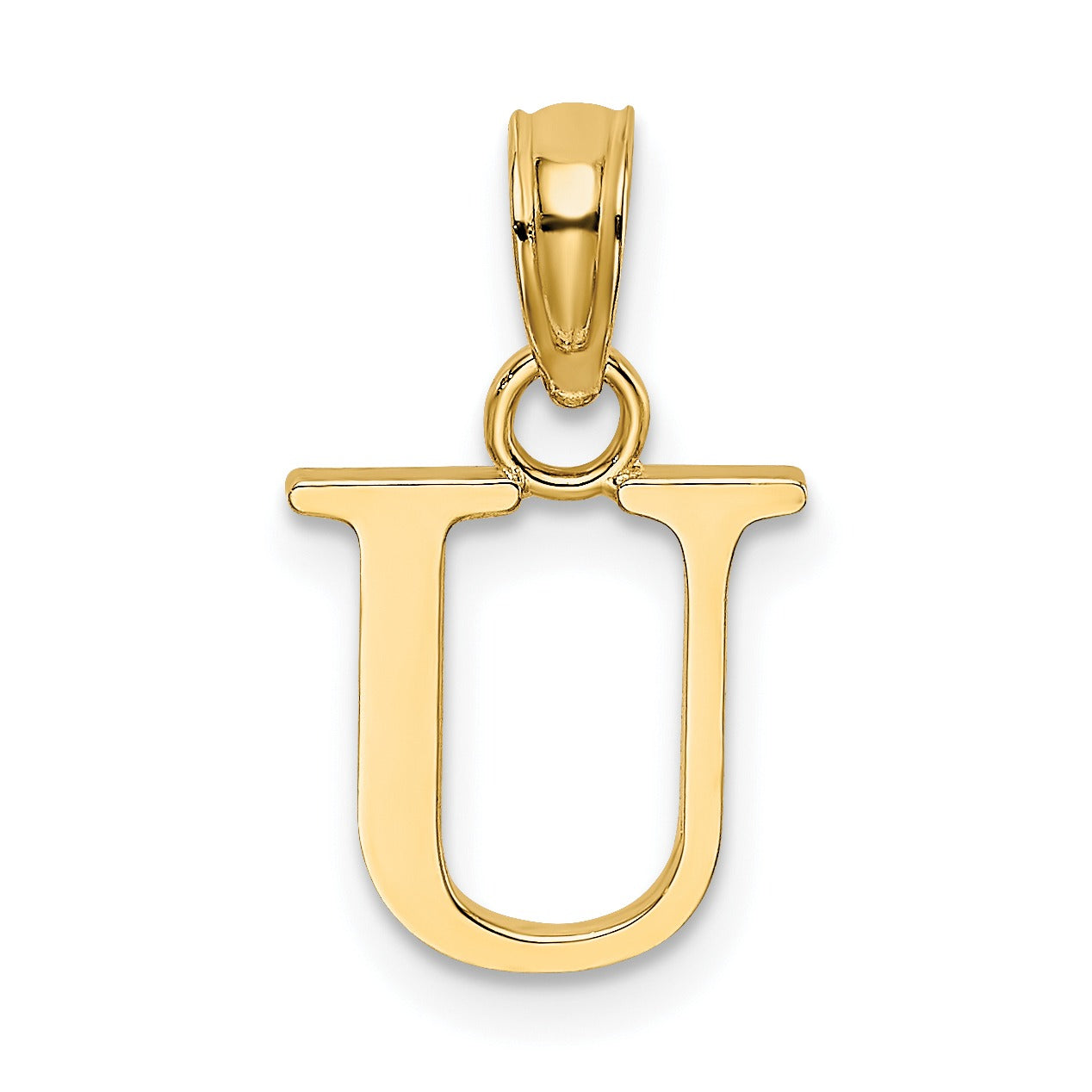14k Gold Block Initial Letter Pendants Fine Color Jewels