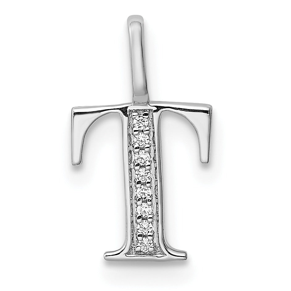 Natural Diamond Initial Letter 14k Gold Pendant Fine Color Jewels
