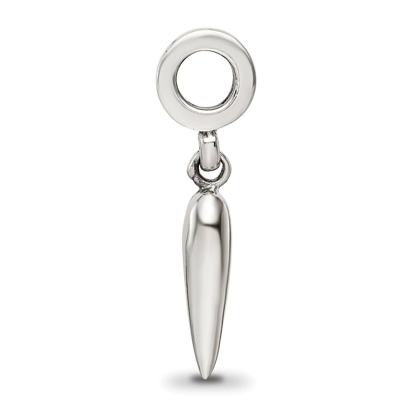 Italian Horn Dangle Pendant Sterling Silver