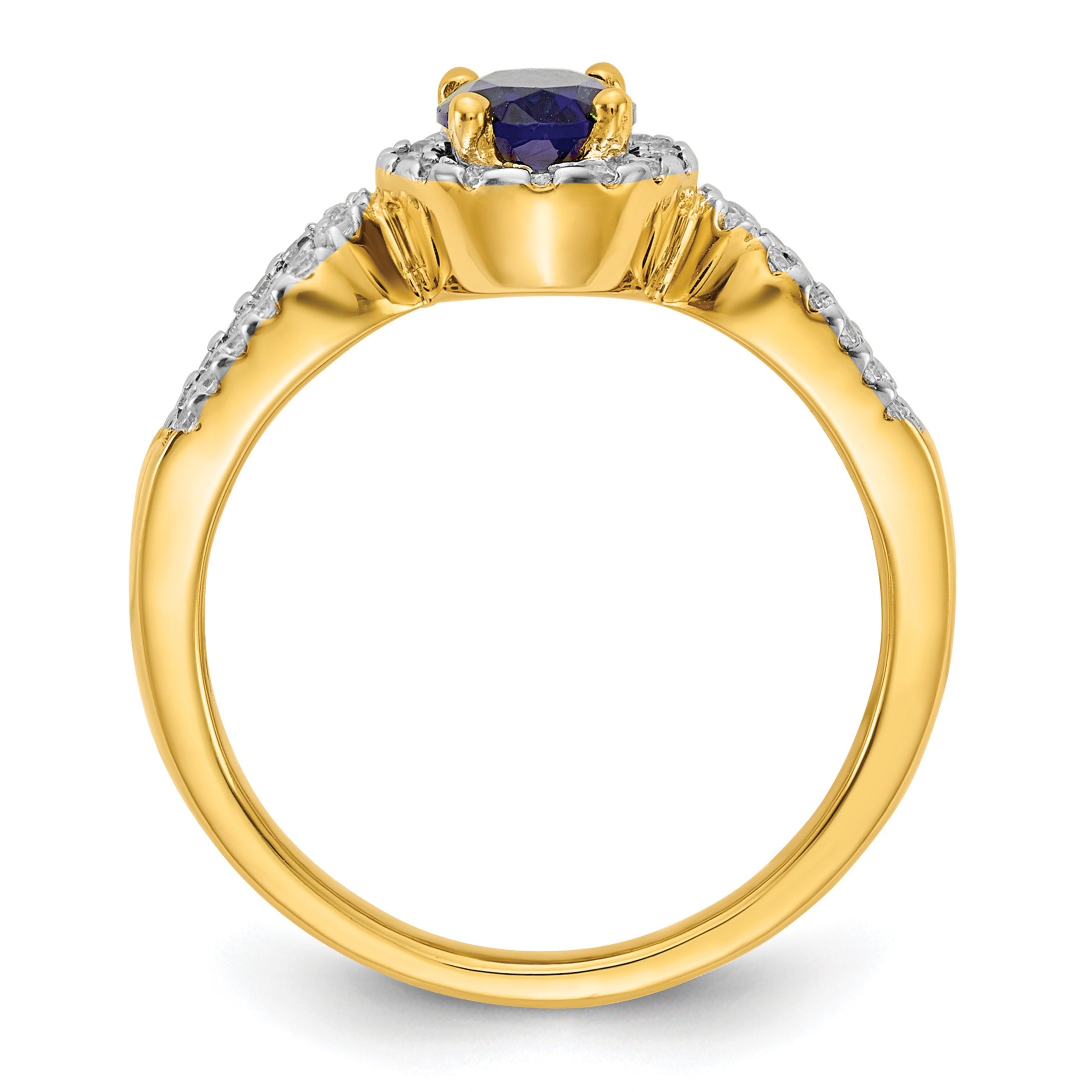 1.38 Ct Oval Blue Created Sapphire With Diamond Prong 14K Gold Engagement Halo Pave Ring