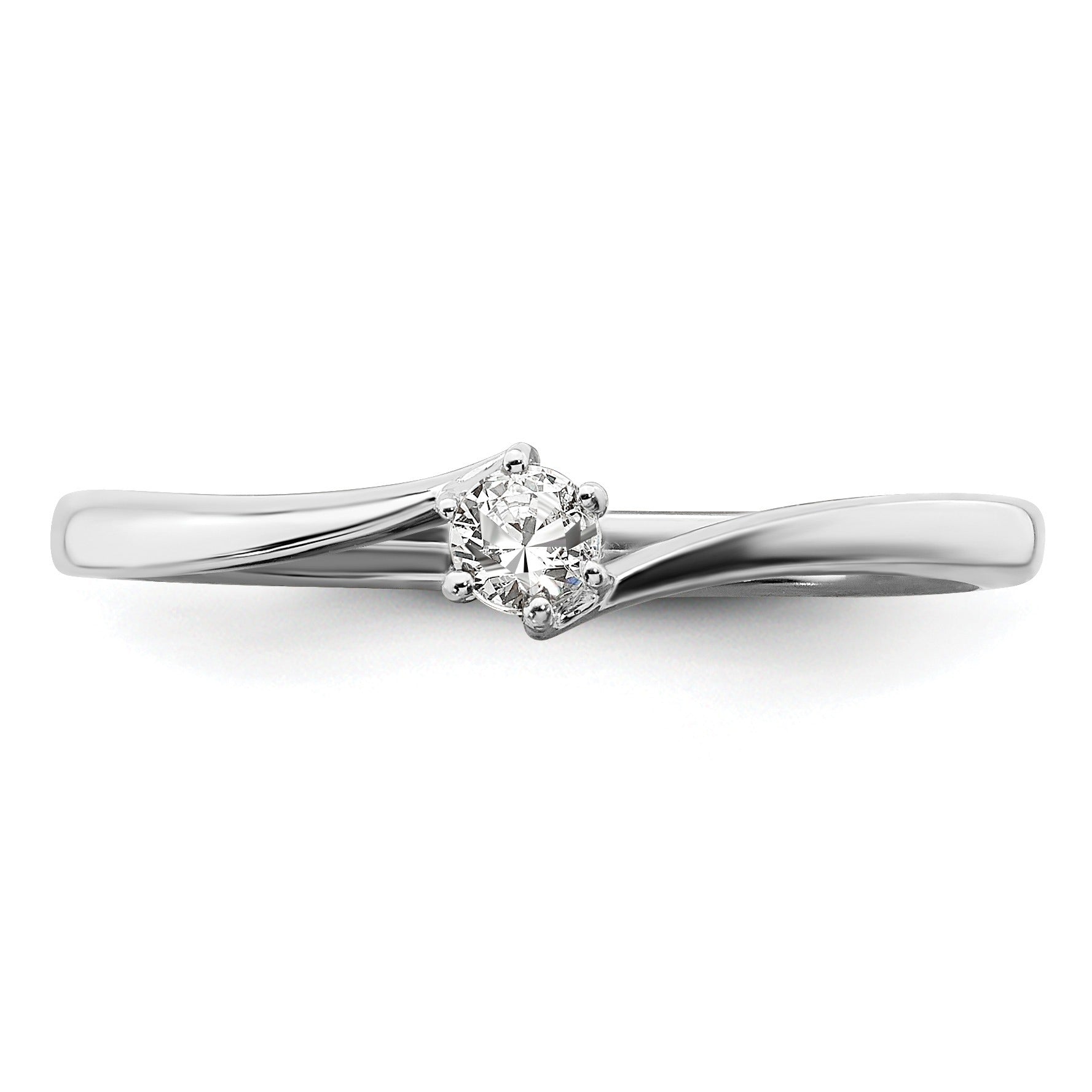 14k White Gold Lab Grown Diamond Petite Engagement Ring 1/8 carat