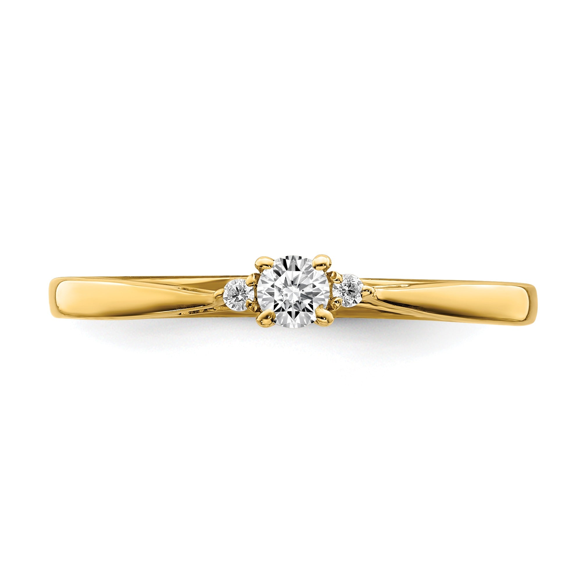 14k Gold Lab Grown Diamond Petite Engagement Ring 1/8 carat