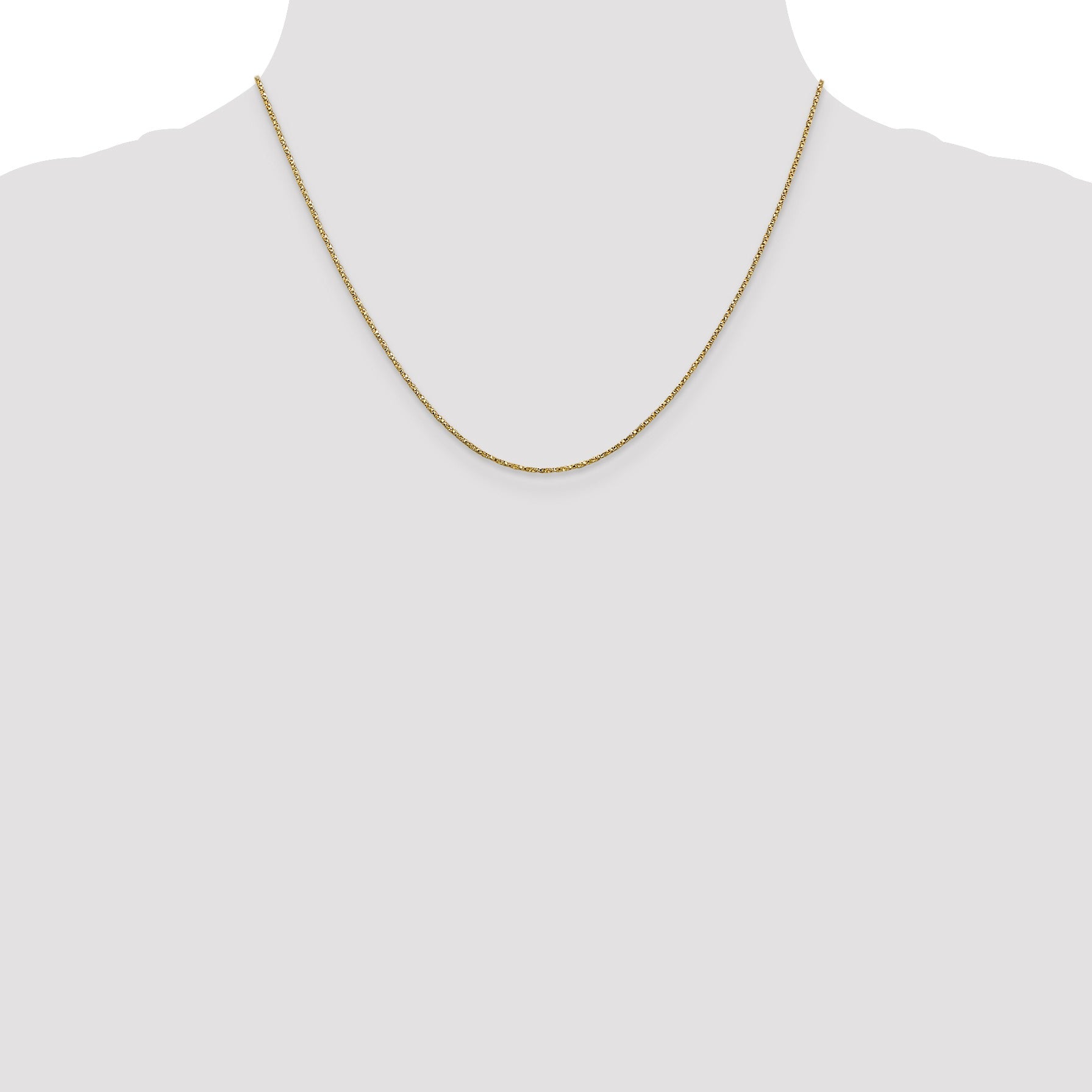 0.95 mm 14K Yellow Gold Twisted Box Chain with Lobster Clasp