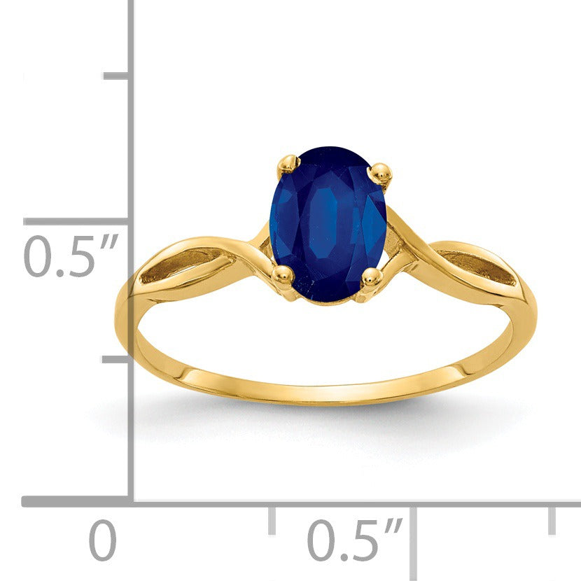 1.05 Ct Oval Blue Sapphire Prong 14K Yellow Gold Crisscross Solitaire Ring