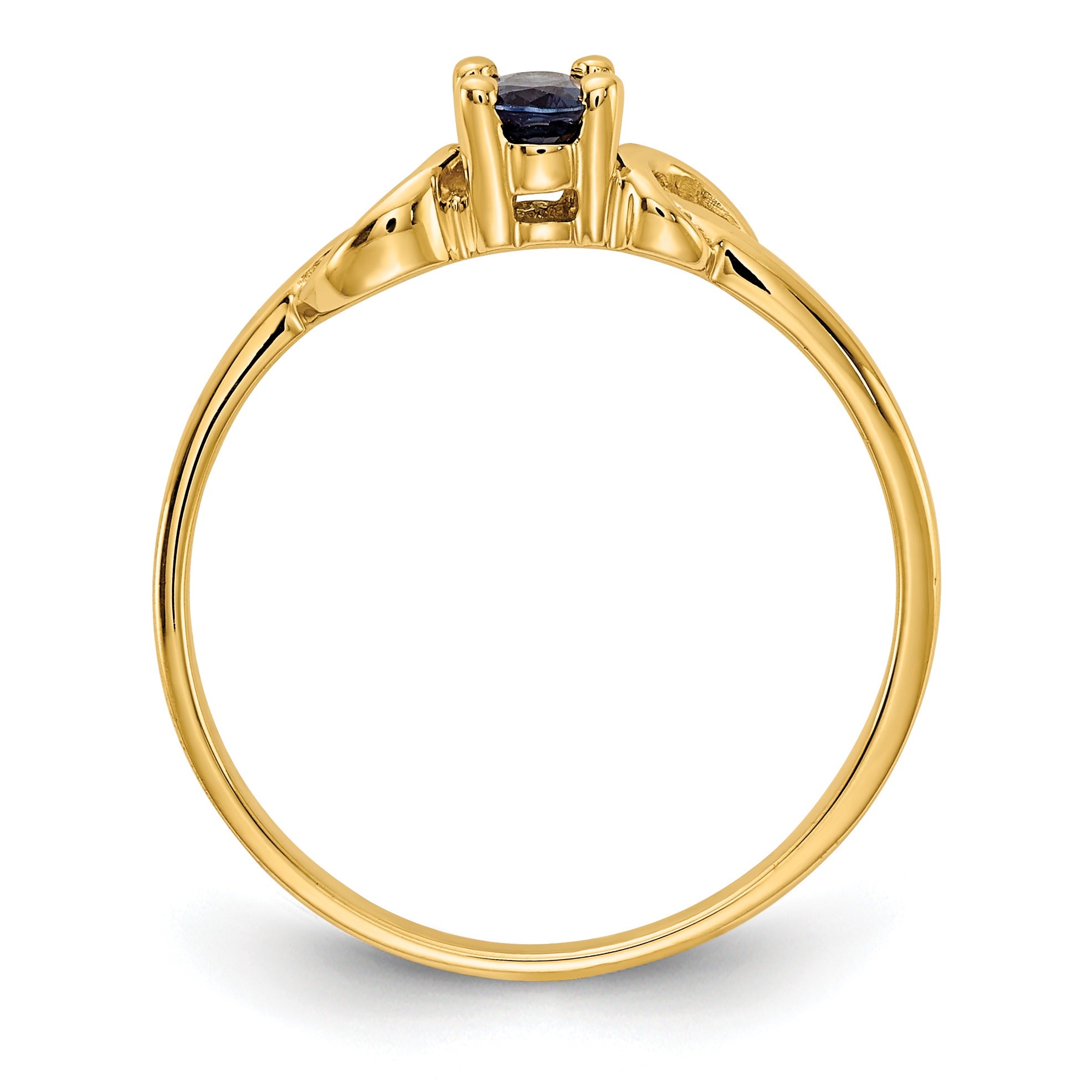 0.35 Ct Oval Blue Sapphire Prong 14K Yellow Gold Solitaire Knot Ring