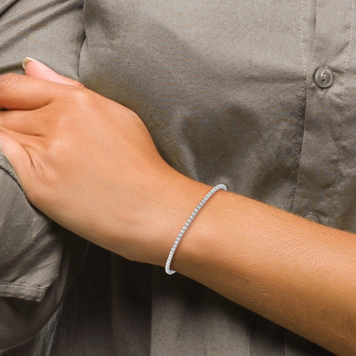 Lab Grown Diamond Tennis Bracelets 14k Gold